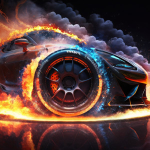عکس لاستیک ماشین در حال سوختن و دود کردن