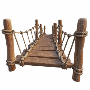 عکس png پل چوبی طنابی با کیفیت بالا و خام