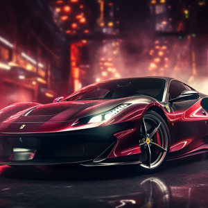 عکس ماشین فوق اسپرت فراری منصوری مشکی