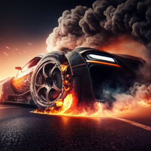 عکس لاستیک ماشین در حال سوختن با کیفیت بالا