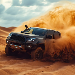 عکس ماشین شاسی بلند در بیابان  با کیفیت بالا