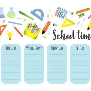 طرح لایه باز و وکتور برنامه هفتگی