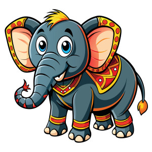 طرح لایه باز وکتور کاراکتر فیل با کیفیت بالا