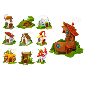 طرح لایه باز وکتور خانه های روستایی و جنگلی