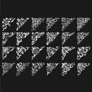 طرح لایه باز وکتور مجموعه گل ها حاشیه اسلیمی