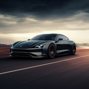 عکس ماشین سوپر لوکس در جاده با کیفیت بالا