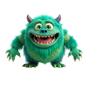 عکس png هیولای بامزه و پشمالو با کیفیت بالا