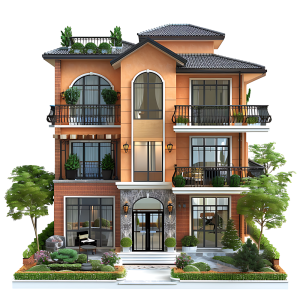 عکس png خانه ویلای مدرن و زیبا با کیفیت بالا