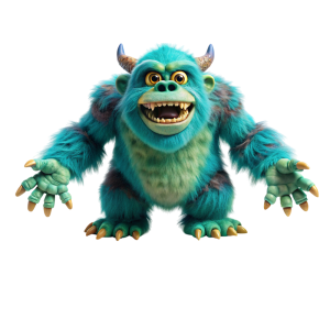 عکس png هیولای گرافیکی کیوت و بامزه با کیفیت بالا