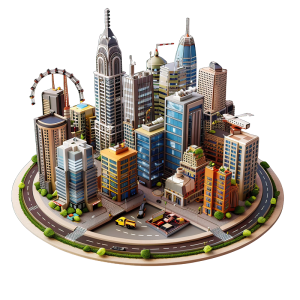 عکس png شهر زیبا و پیشرفته با کیفیت بالا