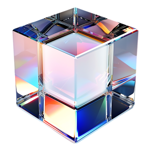 عکس png مکعب شیشه ای سه بعدی با کیفیت بالا