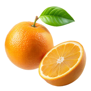 عکس png پرتقال تازه برش خورده با کیفیت بالا