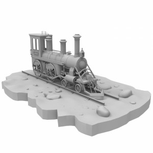 مدل سه بعدی قطار لوکوموتیو