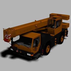 مدل سه بعدی 3D کامیون جرثقیل ساختمانی و راه سازی