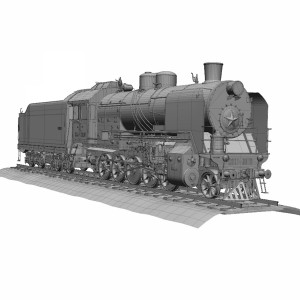 مدل سه بعدی قطار لوکوموتیو قدیمی