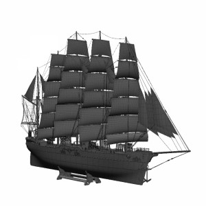 مدل سه بعدی کشتی بادبانی قدیمی