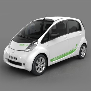 مدل سه بعدی 3D ماشین برقی با جایگاه شارژ