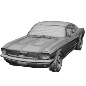 مدل سه بعدی 3D ماشین فورد موستانگ با کیفیت بالا