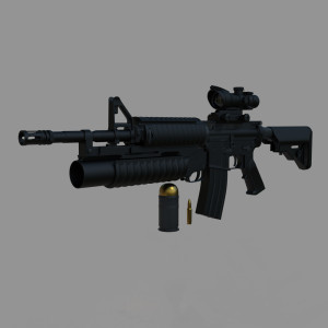 مدل سه بعدی 3D اسلحه تفنگ M4 با کیفیت بالا