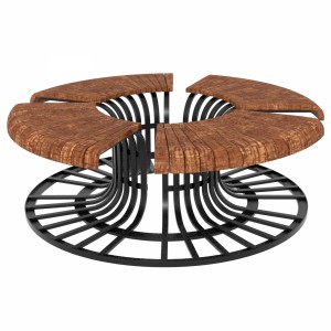 مدل سه بعدی صندلی پارکی دایره ای