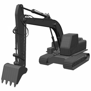 مدل سه بعدی بیل مکانیکی زنجیری