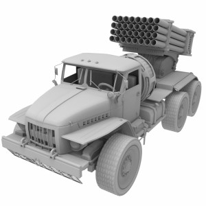 مدل سه بعدی 3D موشک کاتیوشا به همراه خودرو