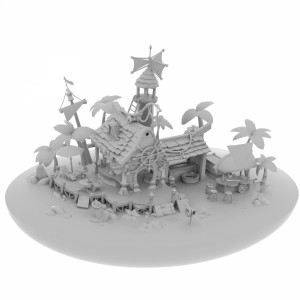 مدل سه بعدی خانه ساحلی