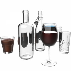 مدل سه بعدی مدل های مختلف لیوان شیشه ای و بطری