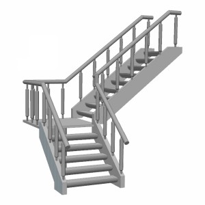 مدل سه بعدی 3D راه پله چوبی