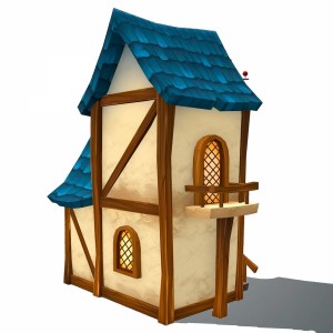 مدل سه بعدی خانه فانتزی روستایی با کیفیت بالا