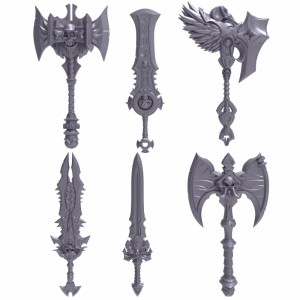 مدل سه بعدی اسلحه های سرد تبر و شمشیر