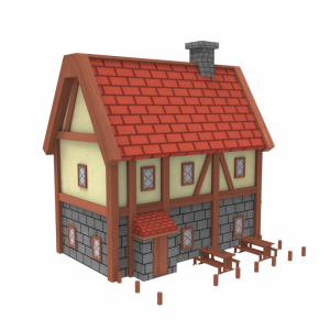 مدل سه بعدی خانه روستایی با تکسچر