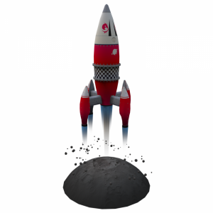 مدل سه بعدی فضا پیمای در حال پرواز