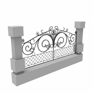 مدل سه بعدی 3D دیوار فلزی فر فوژه با کیفیت بالا