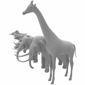 مدل سه بعدی حیوانات جنگل زرافه،فیل،شیر،عقرب