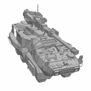 مدل سه بعدی توپ جنگی خودکششی
