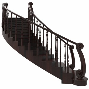 مدل سه بعدی پله مدرن مارپیچ