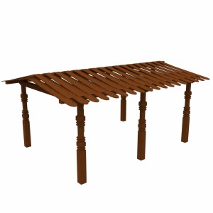 مدل سه بعدی آلاچیق چوبی باغی