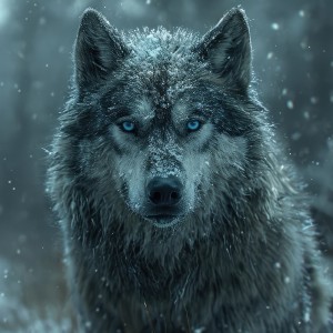 عکس گرگ در بارش برف با کیفیت بالا