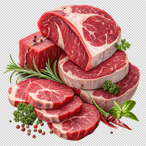 عکس png گوشت خام برش خورده با کیفیت بالا