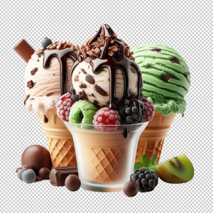 عکس png بستنی شکلاتی با کیفیت بالا