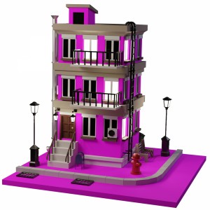 مدل سه بعدی آپارتمان فانتزی