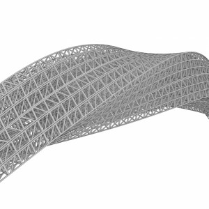 مدل سه بعدی سازه منحنی فلزی