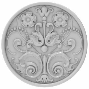 مدل سه بعدی 3D بشقاب گل اسلیمی تزئینی با کیفیت