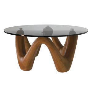 مدل سه بعدی میز جلو مبلی چوبی منحنی