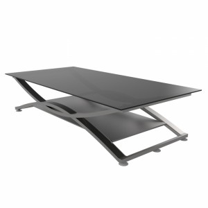 مدل سه بعدی 3D میز فلزی و شیشه ای مدرن با کیفیت