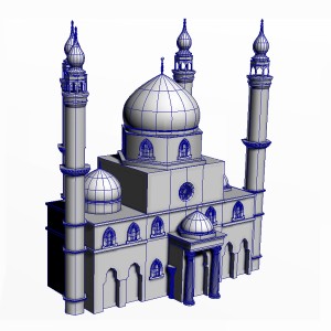 مدل سه بعدی مسجد عبادتگاه