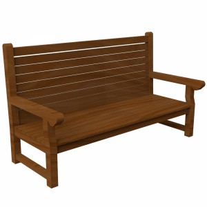 مدل سه بعدی صندلی چوبی پارکی